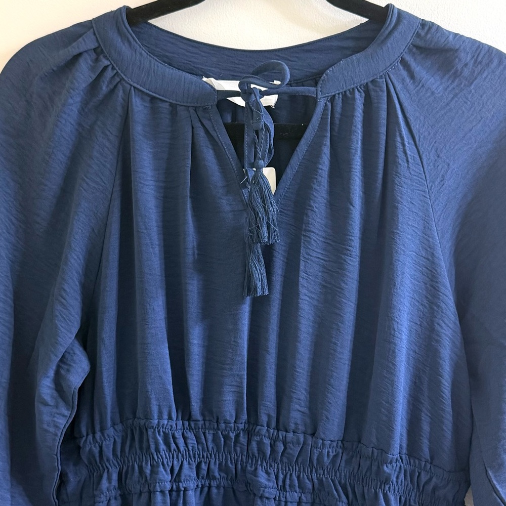 Lucky Brand | Smocked Tiered Midi Bohemian Dress “Insignia Blue"  Size S - NWT - Picture 4 of 11